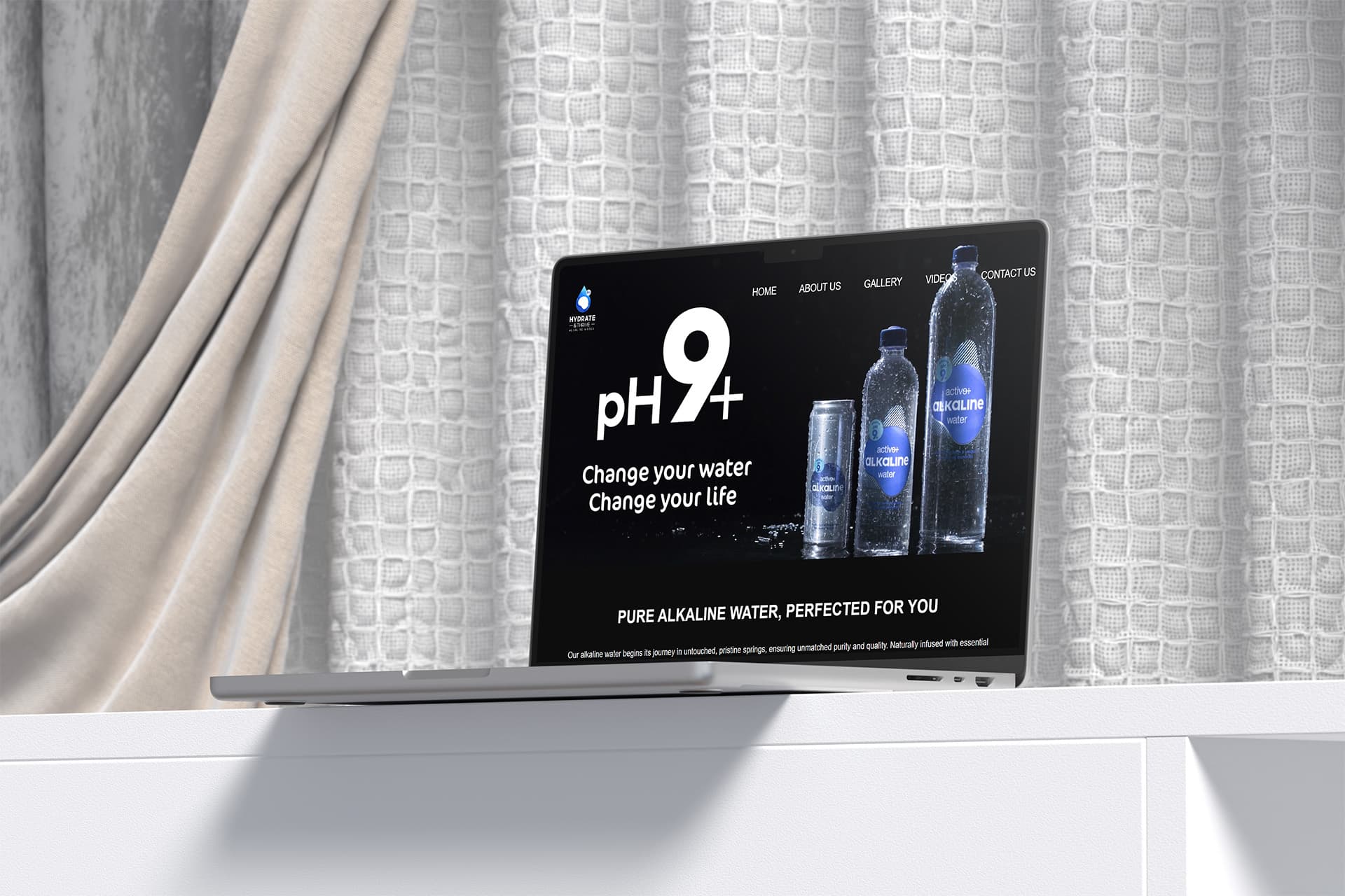 HYDRATEANDTHRIVE.CO.UK – Website für eine Marke für alkalisches Wasser im Vereinigten Königreich